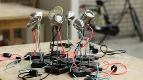 Recycled fietslamp